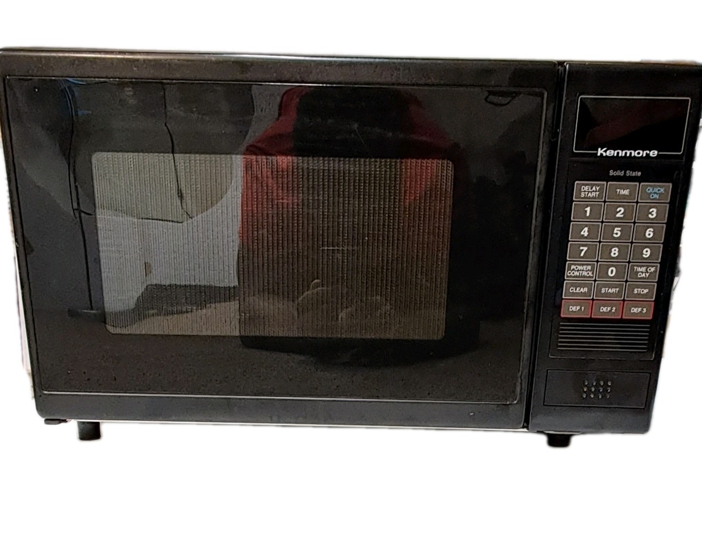 Vintage Kenmore 650W Microwave Retro Wood Grain Solid State Countertop