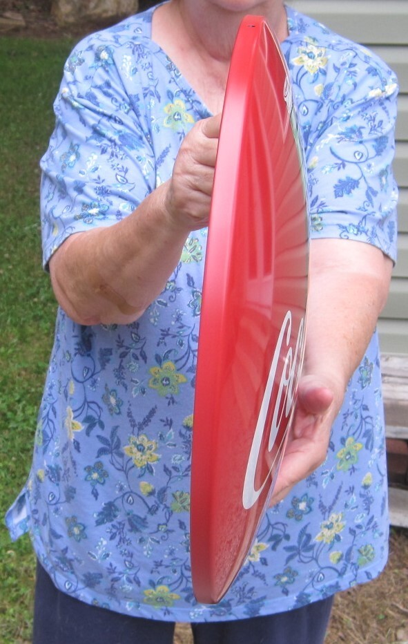 16" Coca Cola Metal Dome Button Coke Advertising Sign