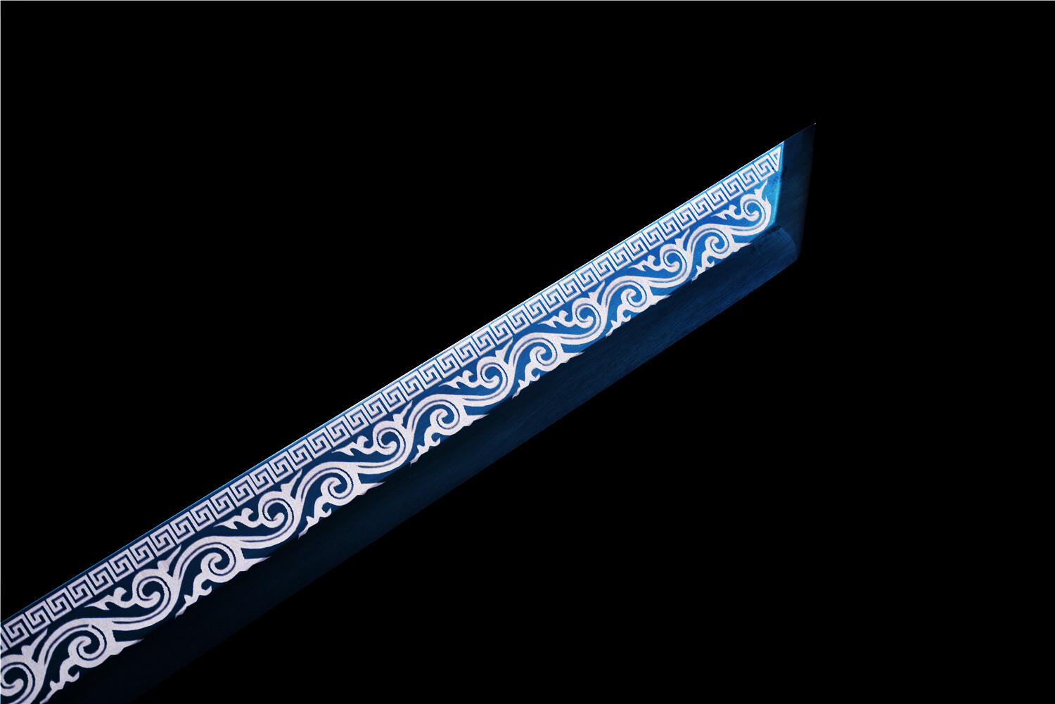 Sharp Blue Ninja Sword Straight Functional Broadsword Japanese Katana 1095Steel