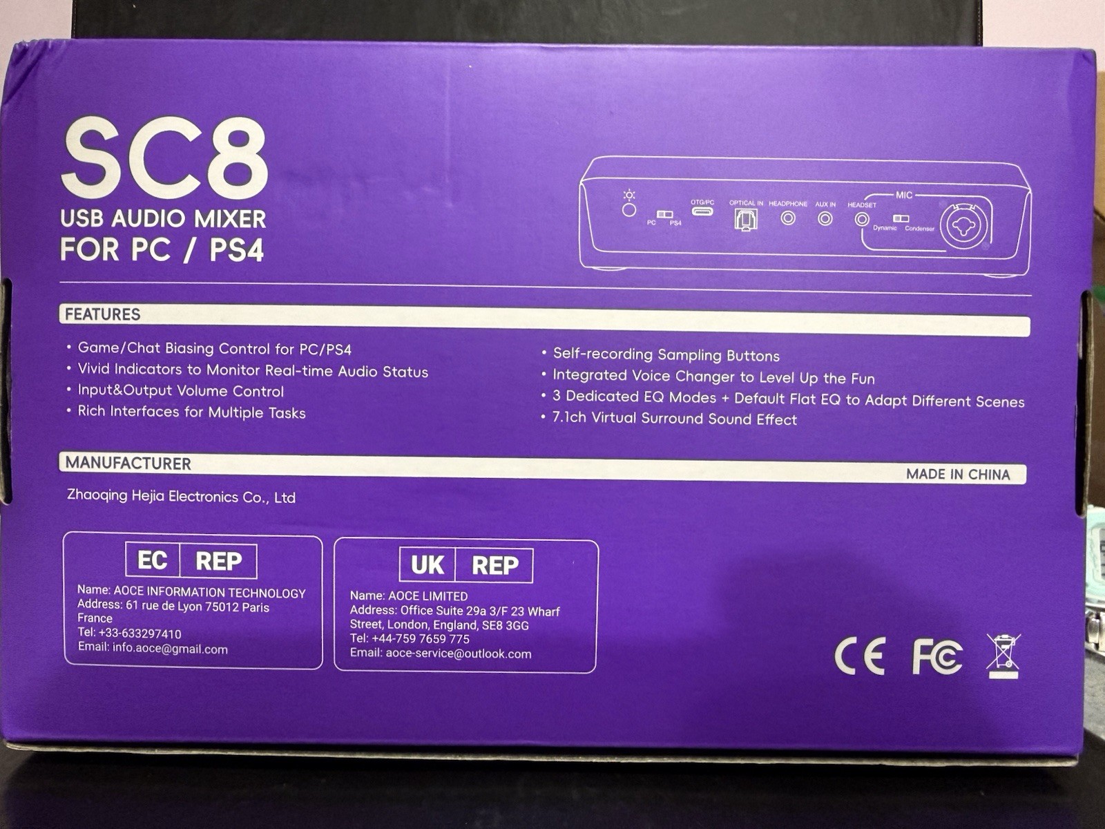 New Fifine Ampligame SC8 USB Audio Mixer