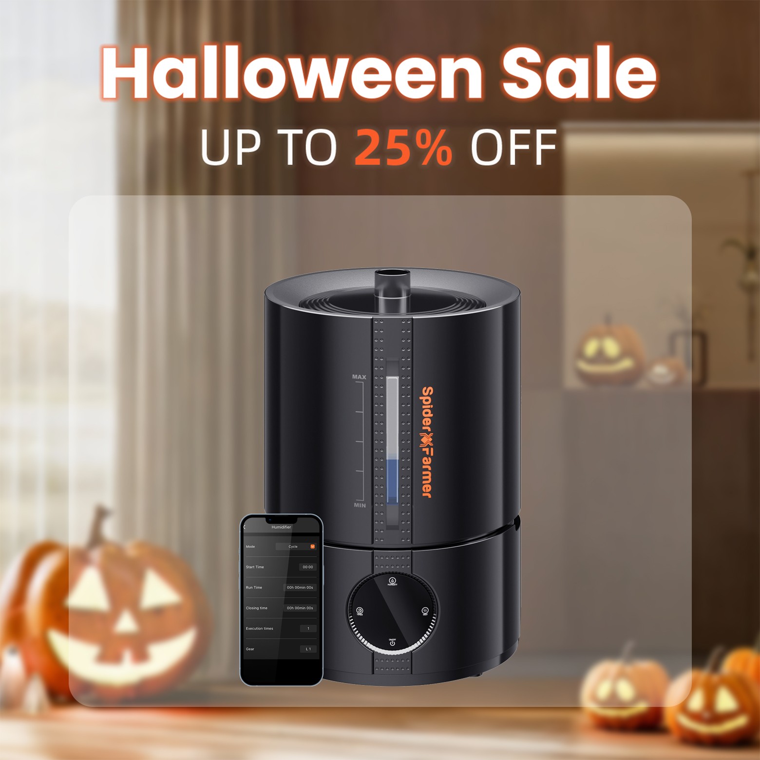 Spider Farmer 5L Air Humidifier Ultrasonic Cool Mist Humidifier with RJ12 Cable