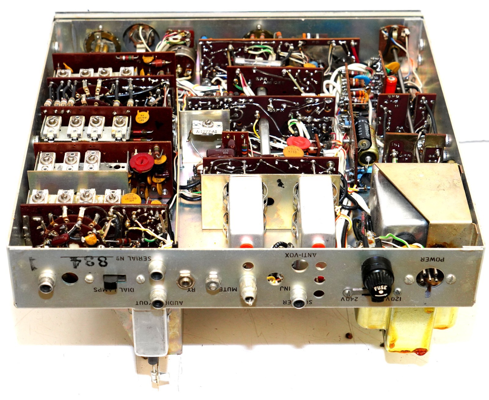 Drake SPR-4 Chassis / Circuitry + Front Panel - FOR PARTS