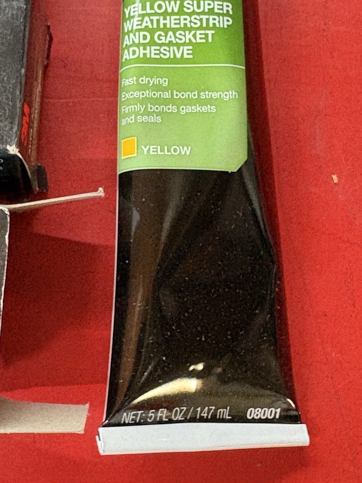 LOT OF (3) 3M 08001 YELLOW SUPER WEATHERSTRIP & GASKET ADHESIVE 5 oz. EACH TUBE