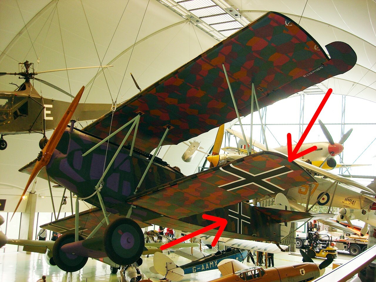 WW1 German Fliegertruppen - AIRCRAFT FABRIC SKIN - LONZENGE CAMOUFLAGE & CROSS