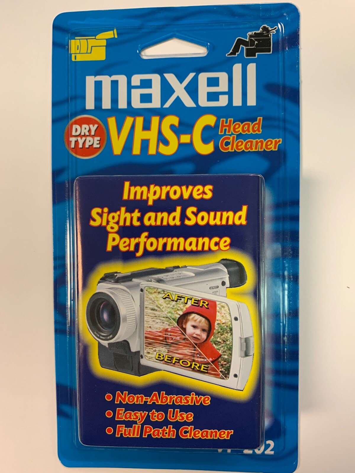 Maxell VP-202 Compact VHS-C Head Cleaner Brand New Sealed for Camcorder VHS-C