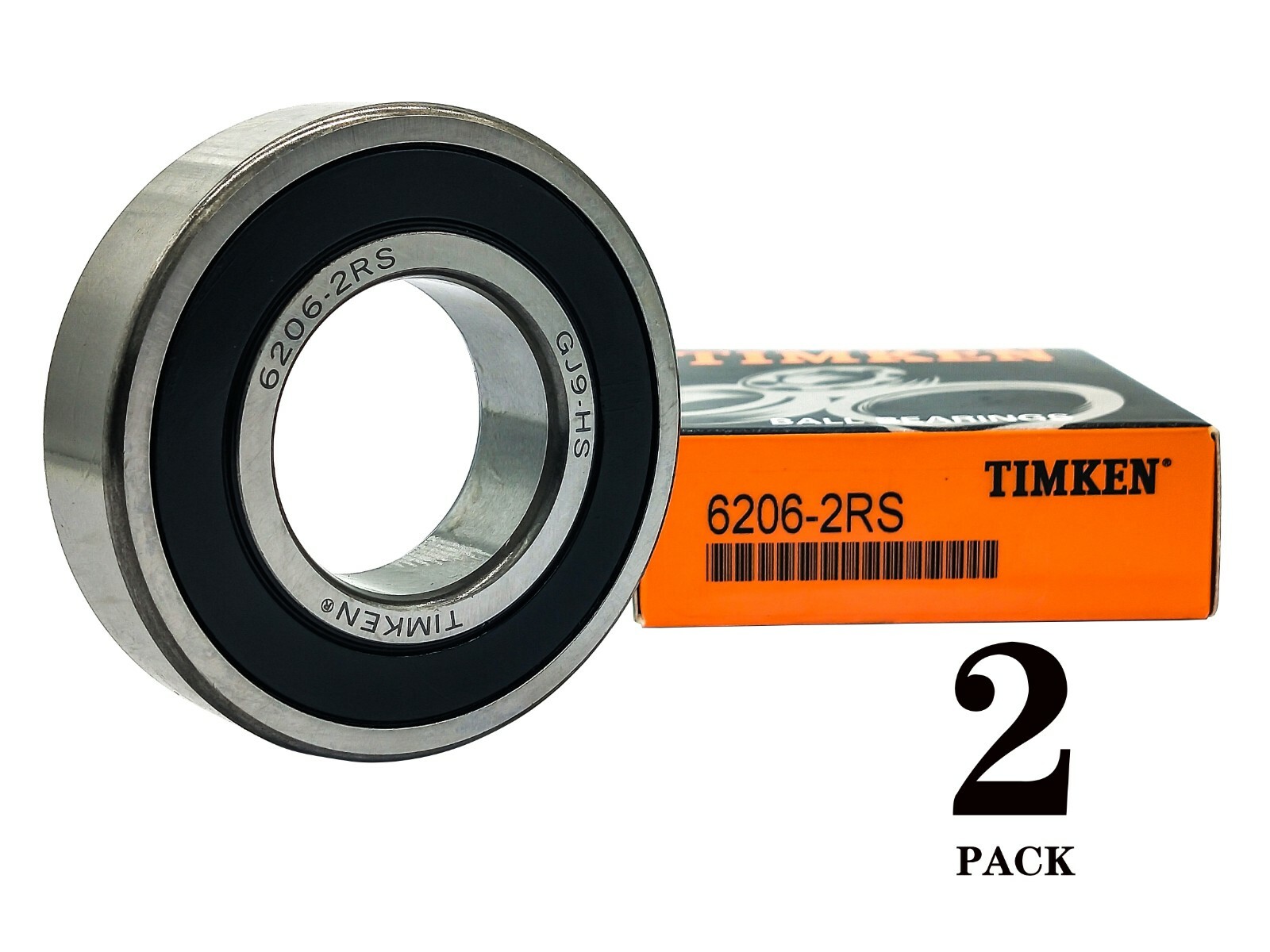 2PACK TIMKEN 6206-2RS 30X62X16MM Double Rubber Seal Bearings USA Brand 6206RS