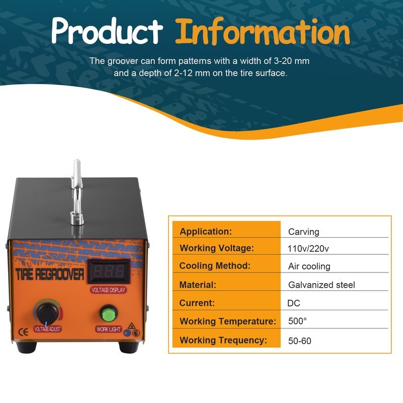 Tire Grooving Tool Cutter 1000W 110V, Professional Tire Groover Heated Machine-