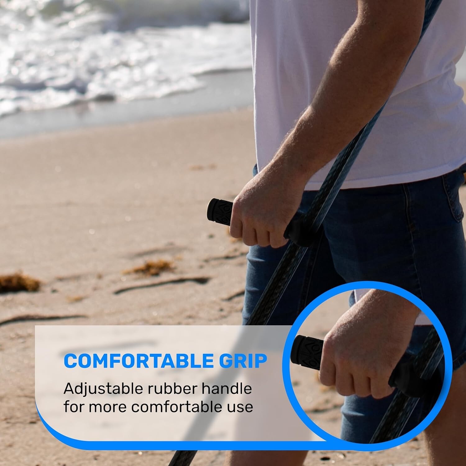 CKG Shark Tooth Sifter & Sand Scoop for The Beach, Sand Flea Rake+ Carbon Handle