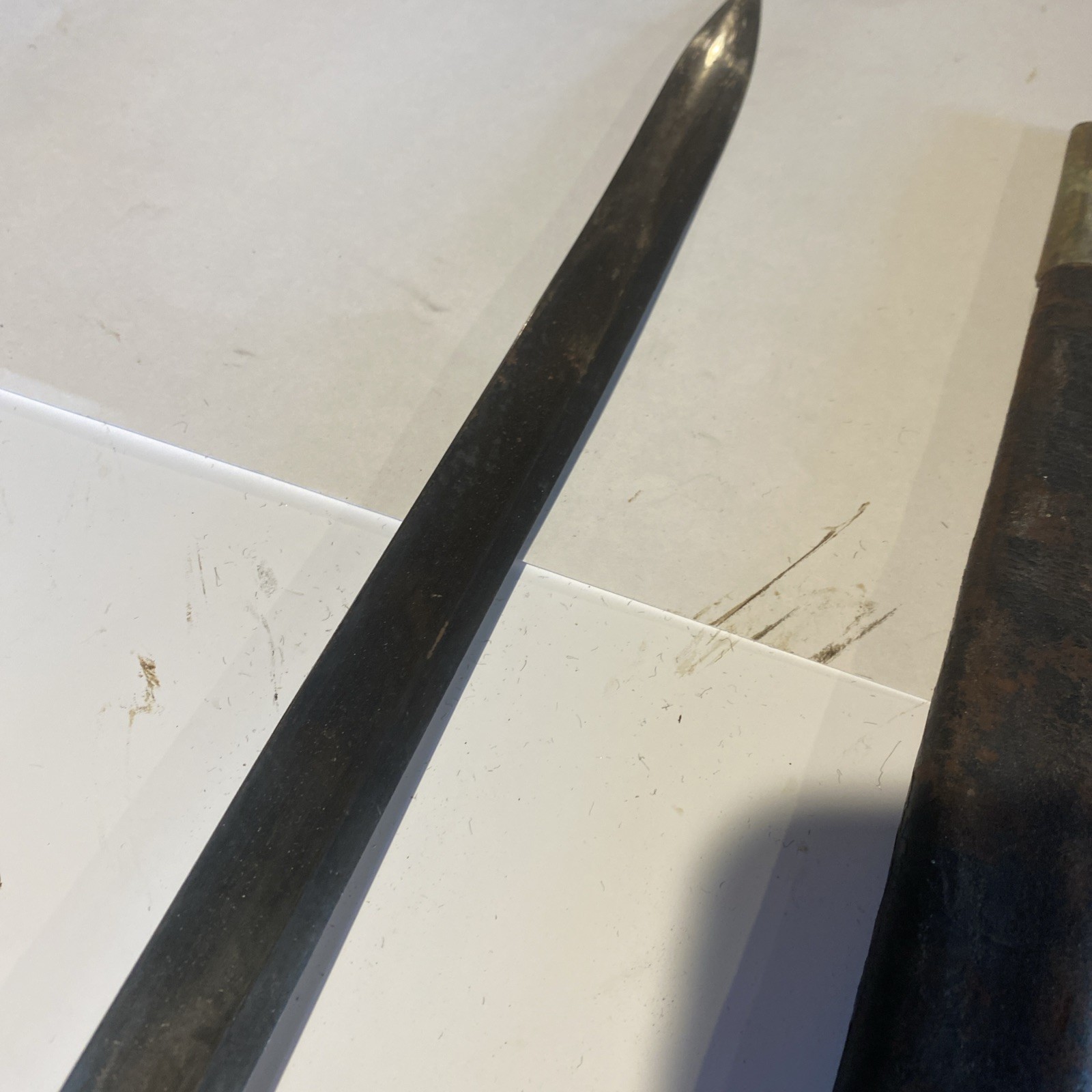 US Navy Rifle Model 1861 Collins Plymouth Whitneyville Saber Bayonet + Scabbard