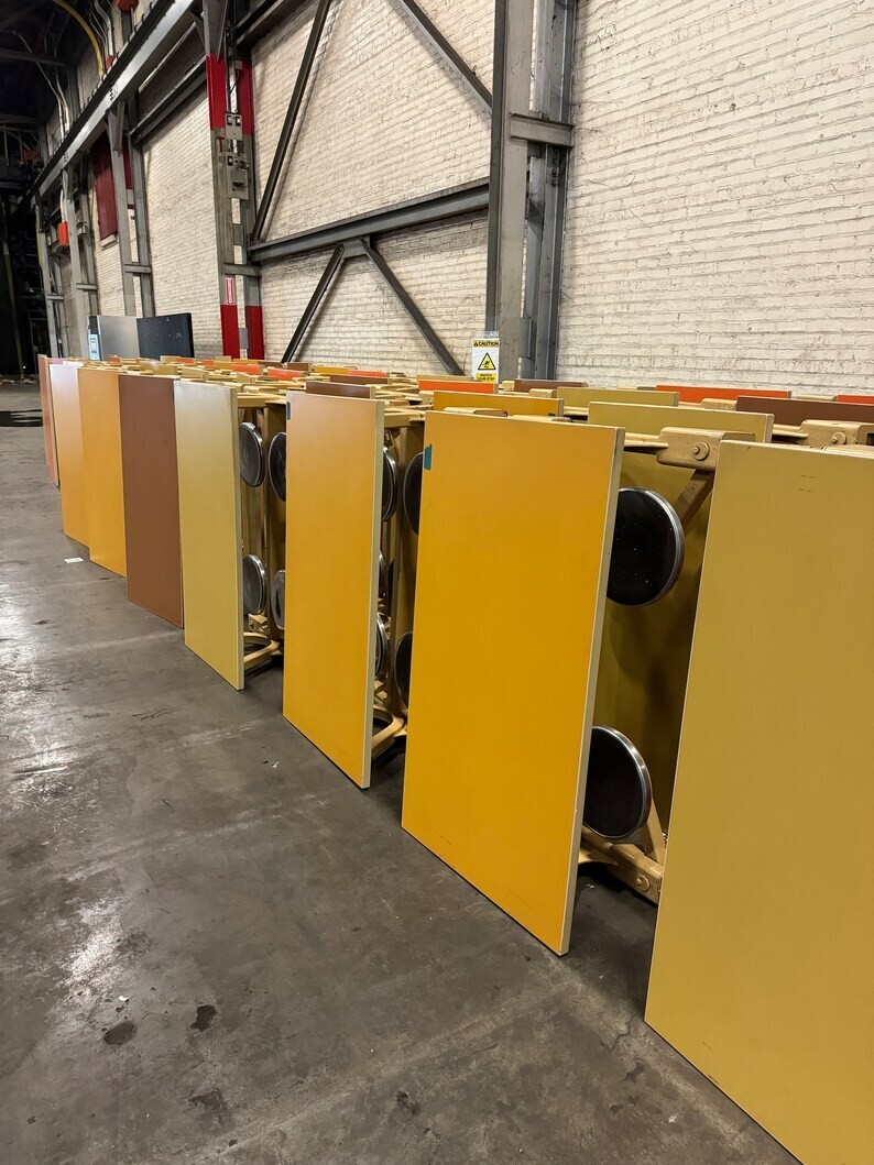 LOT Of Vintage Swing Out Seat Table, Industrial Dining Table, Table Base