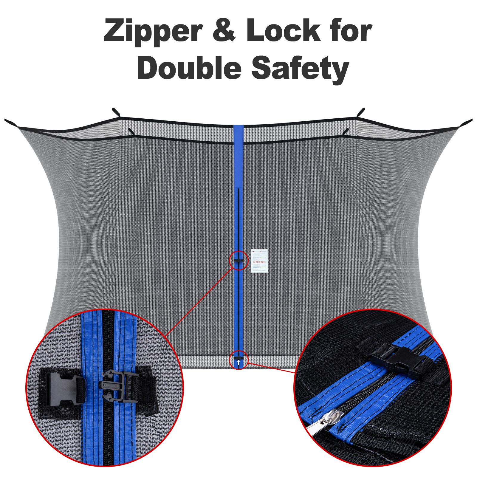 12 13 14 15ft Trampoline Safety Net Replacement Fit 4 6 8 Poles Round Enclosure
