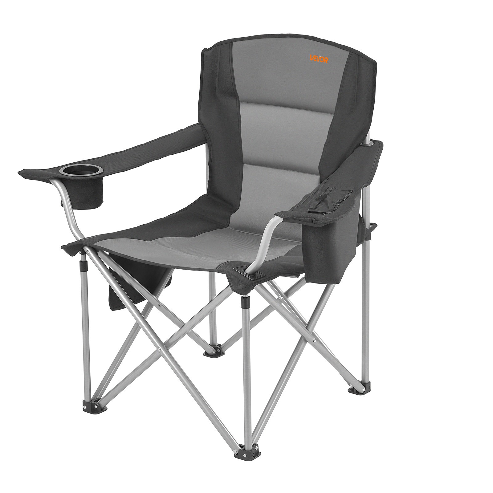 VEVOR Oversized Camping Chairs 450lbs Folding Chair Cup Holder Cooler Bag 2 Pack
