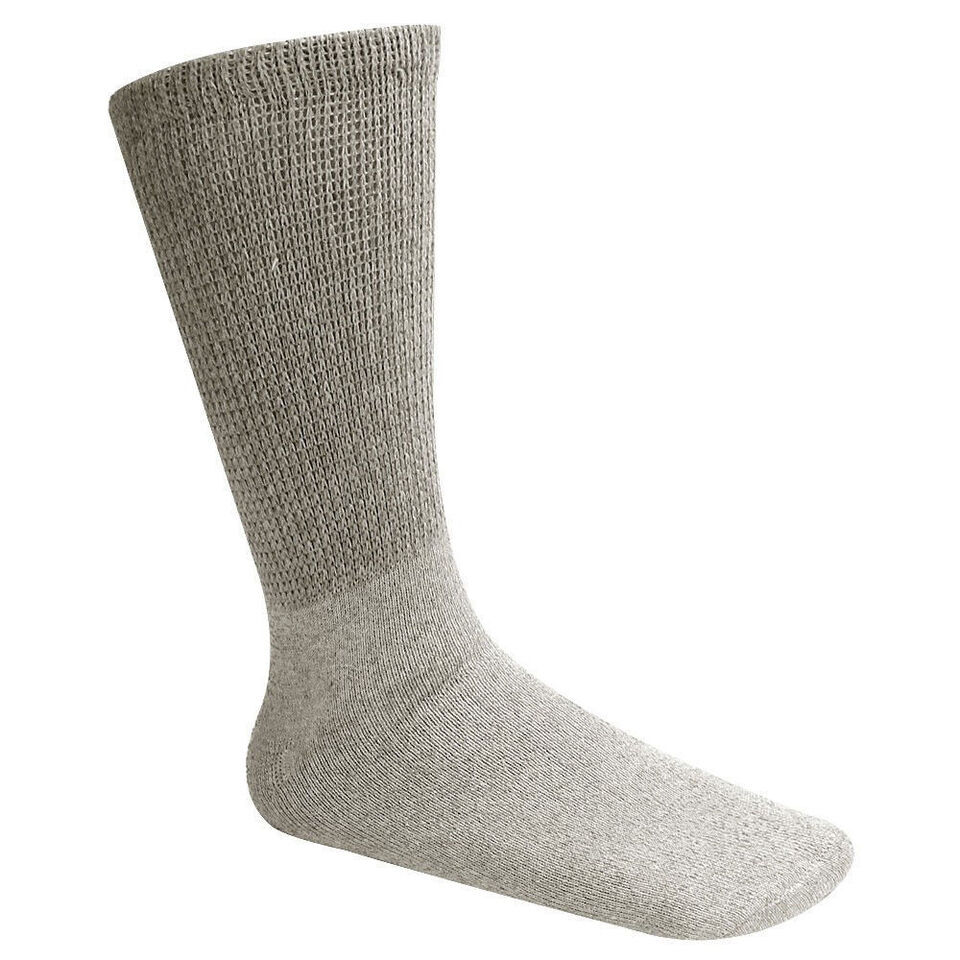 12 Pairs Men's Health Circulatory Diabetic Cotton crew socks 9-11 10-13 13-15