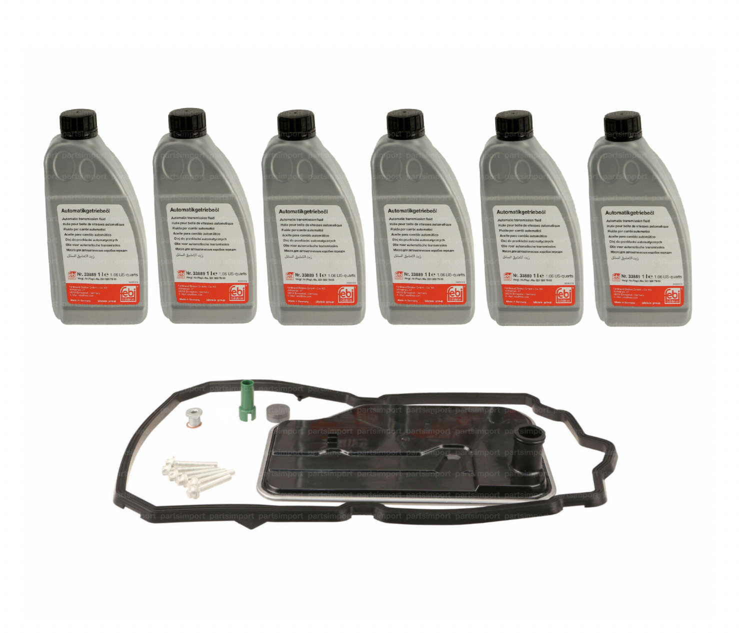 Transmission Service Kit: 6L ATF, Filter, Gaskets, Pan Bolts for Mercedes 2010+