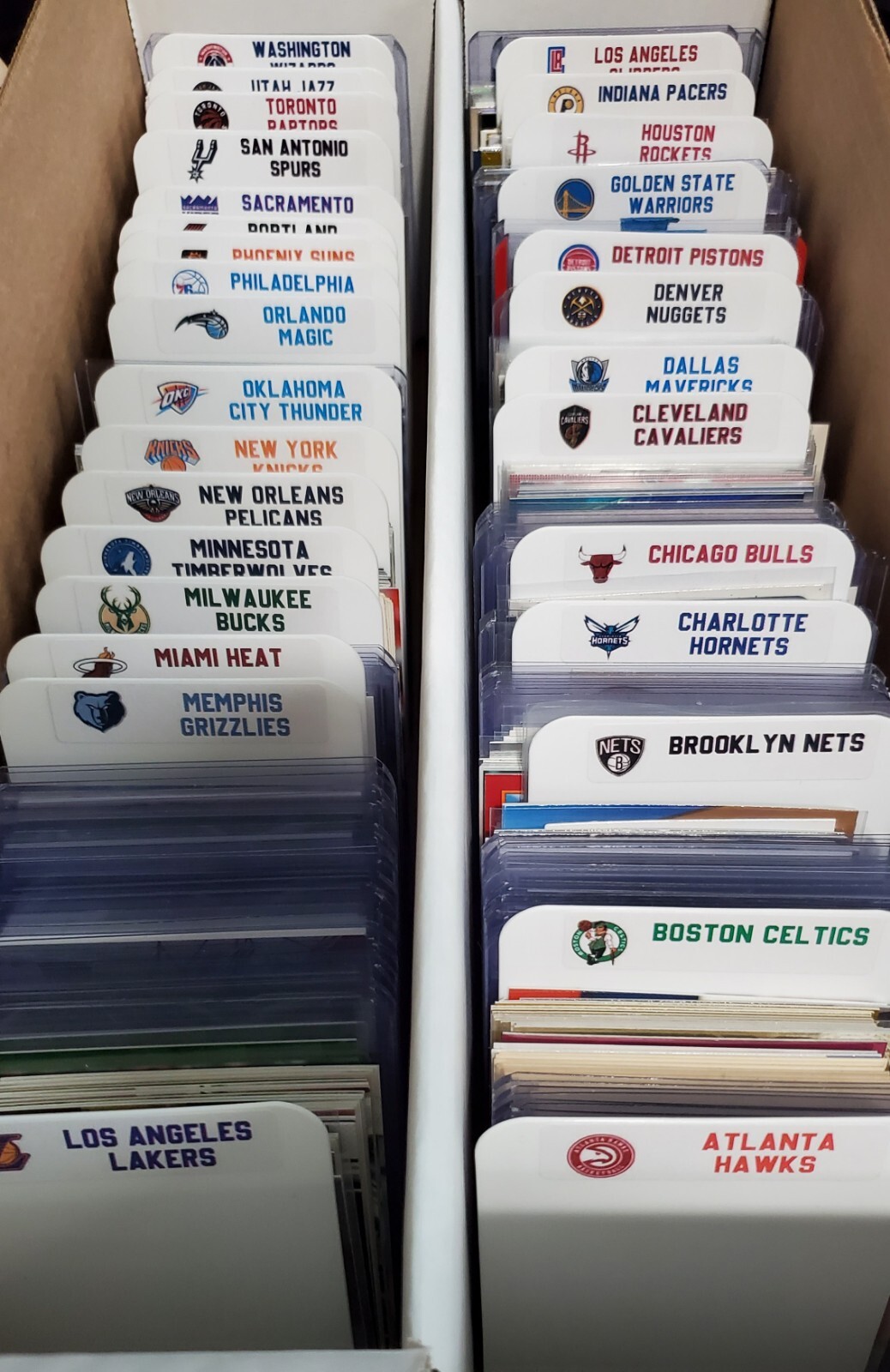 (30) TALL Sports Card Dividers with 30 FREE NBA Teams Logos Labels
