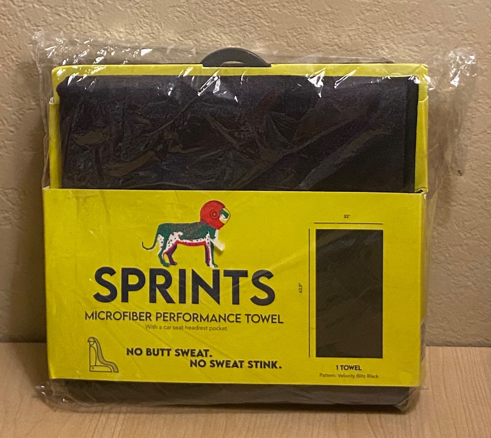 Sprints Microfiber Athletic Car Seat Cover Towel w/ Headrest Pocket 62.5"x32"