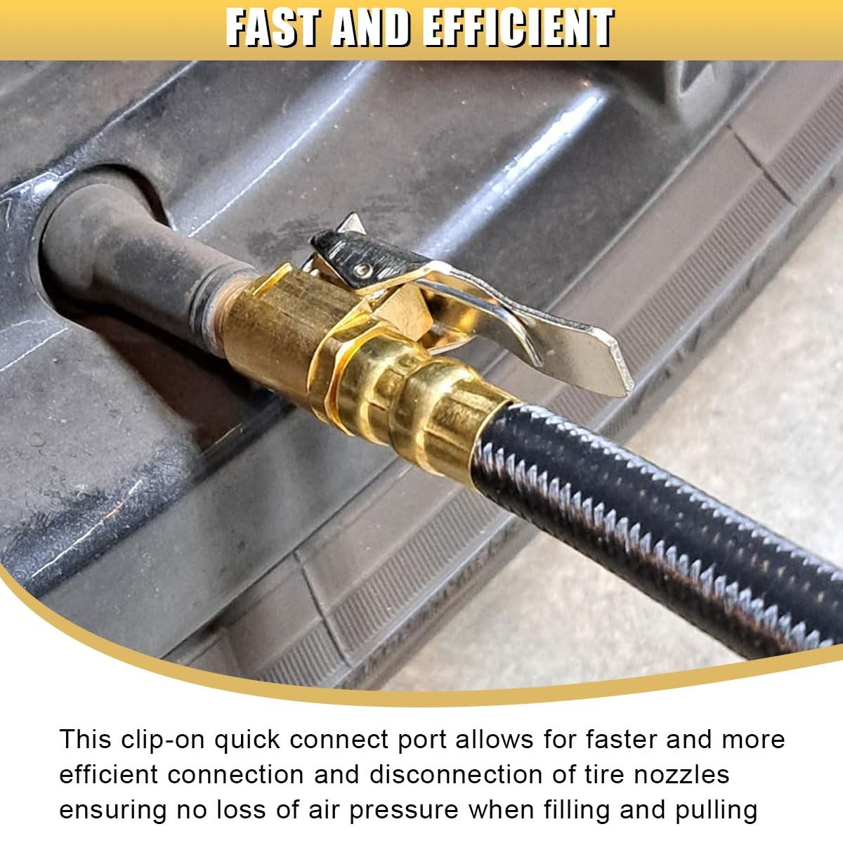 12 Tire Inflator Extension Tube, Tyre Pump Quick Inflation Chuck Adapter with...