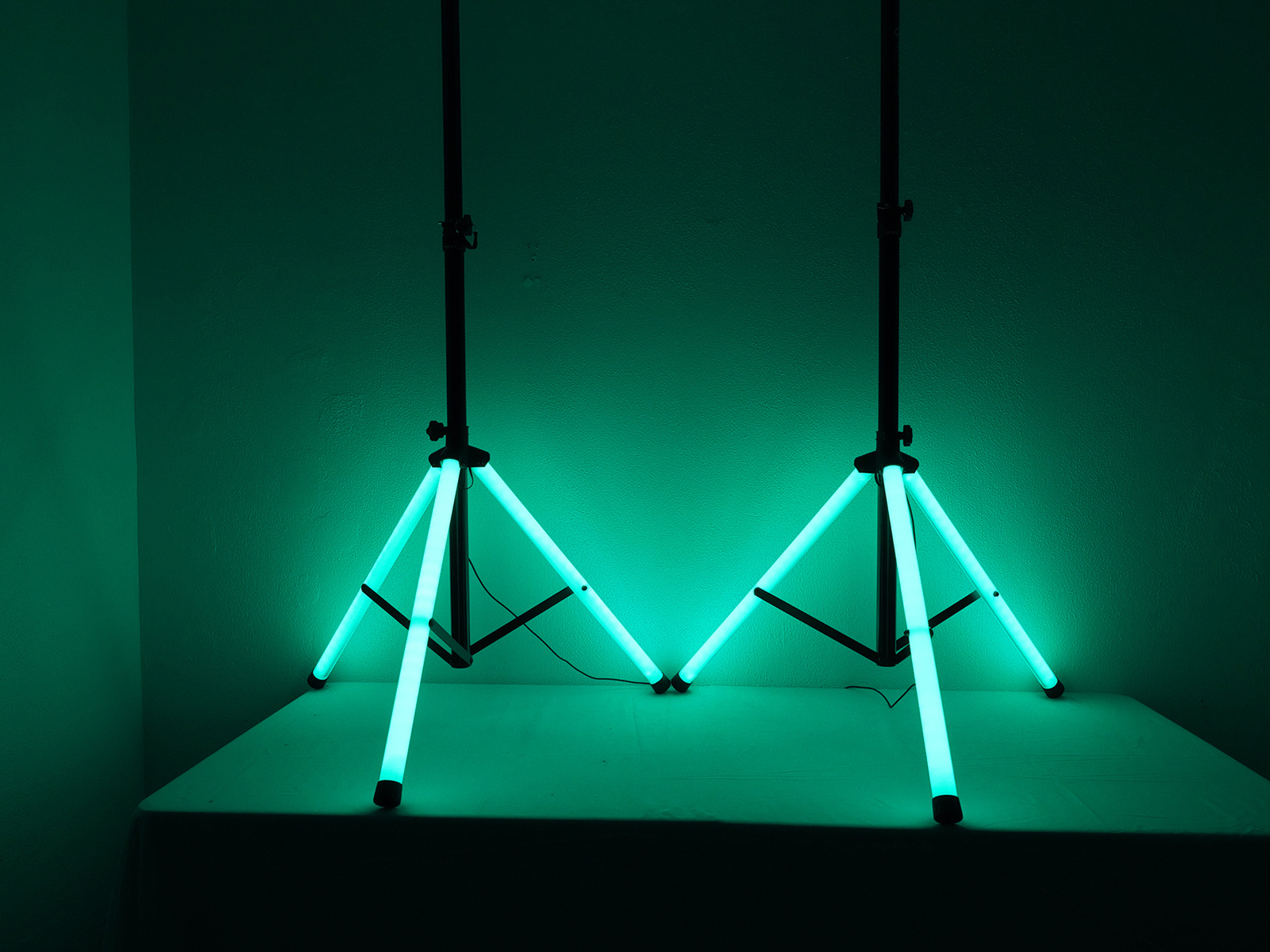 2) Rockville PARTY STAND LED DJ Tripod Speaker Stands+RGB Remote+Sound Activated