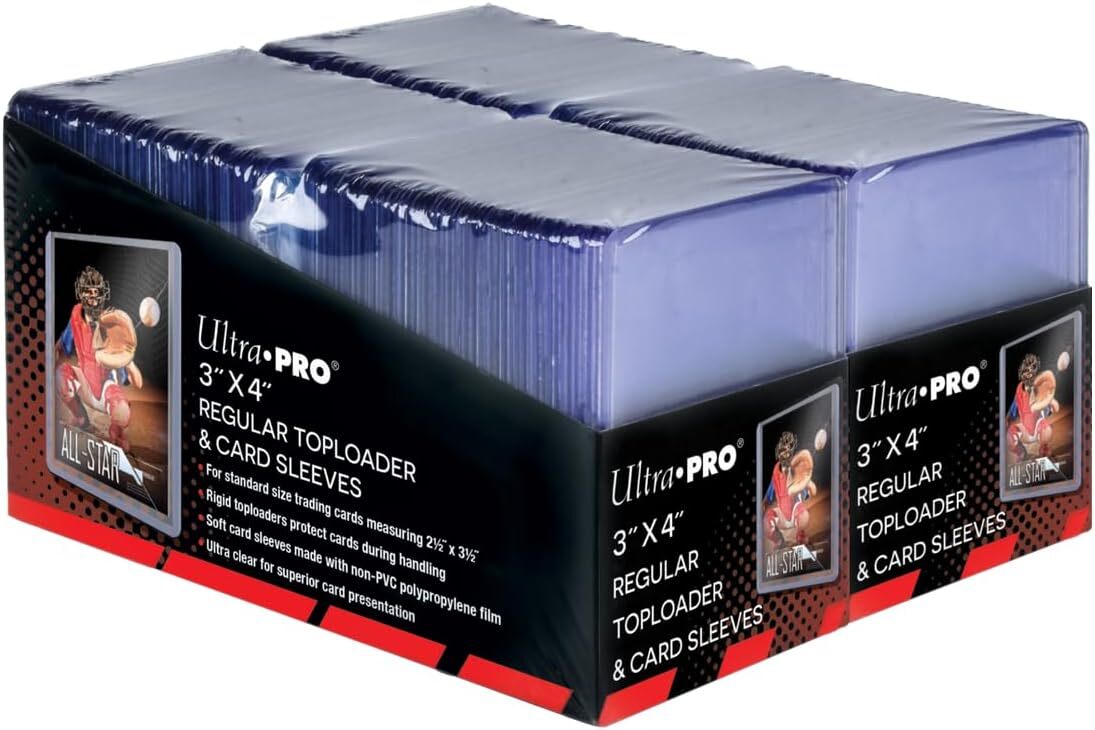 200ct Ultra PRO 3" x 4" Regular Toploaders Standard Card 35pt  + Free Sleeves