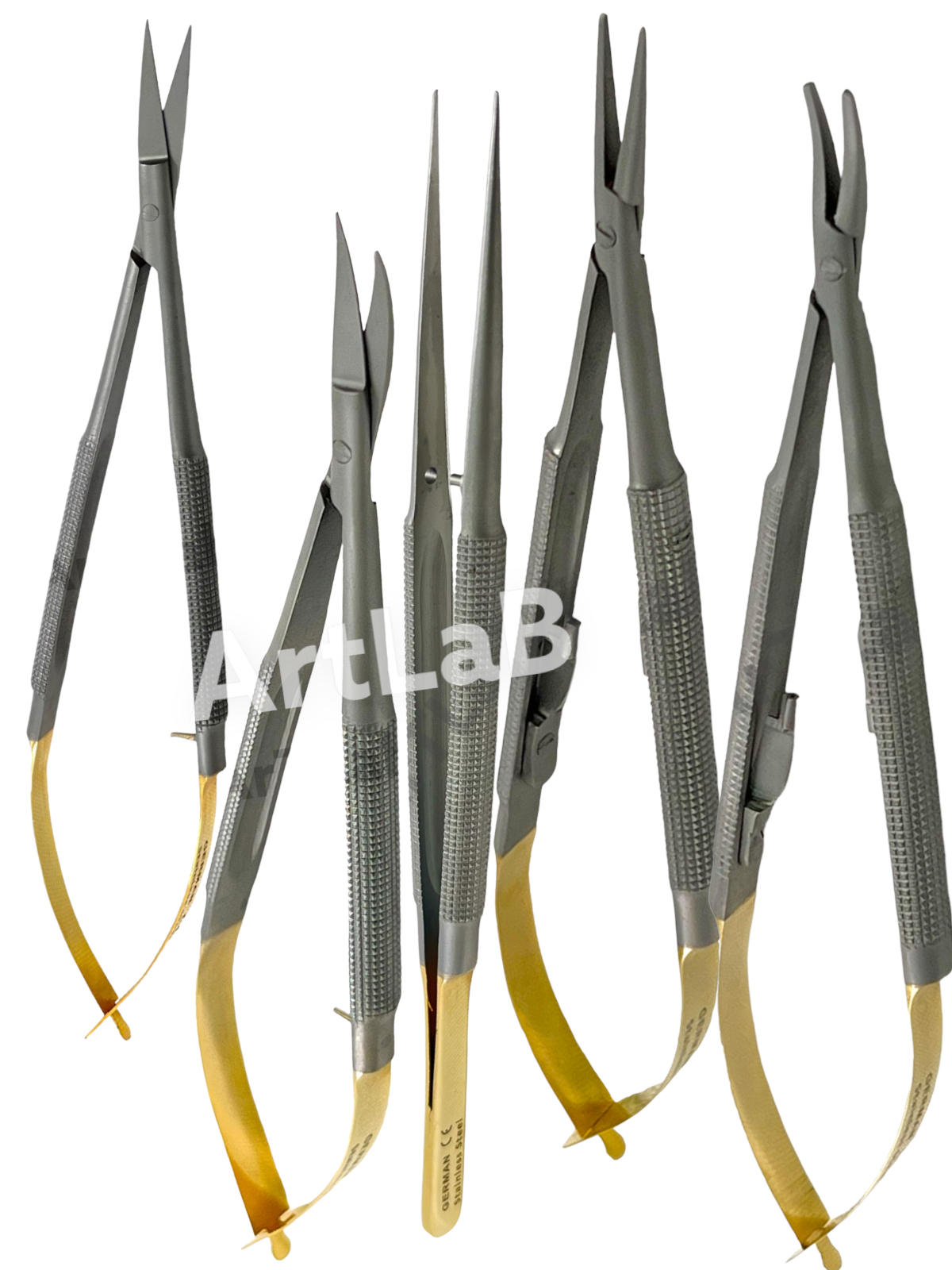 NEW 5 GERMAN Castroviejo Micro Scissor Needle Holder STR+ CVD Forceps Dental EYE