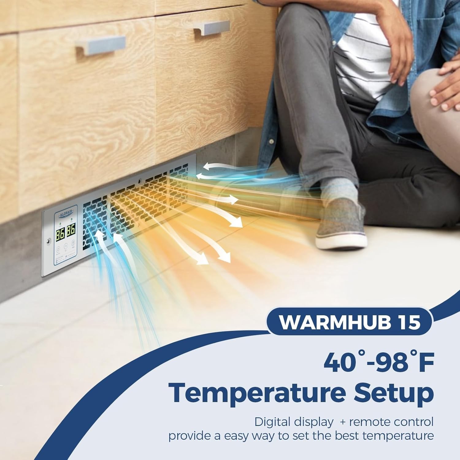 ALORAIR Electric Kickspace Heater 4520BTU Toe Kick Embedded w/Thermostat & Timer