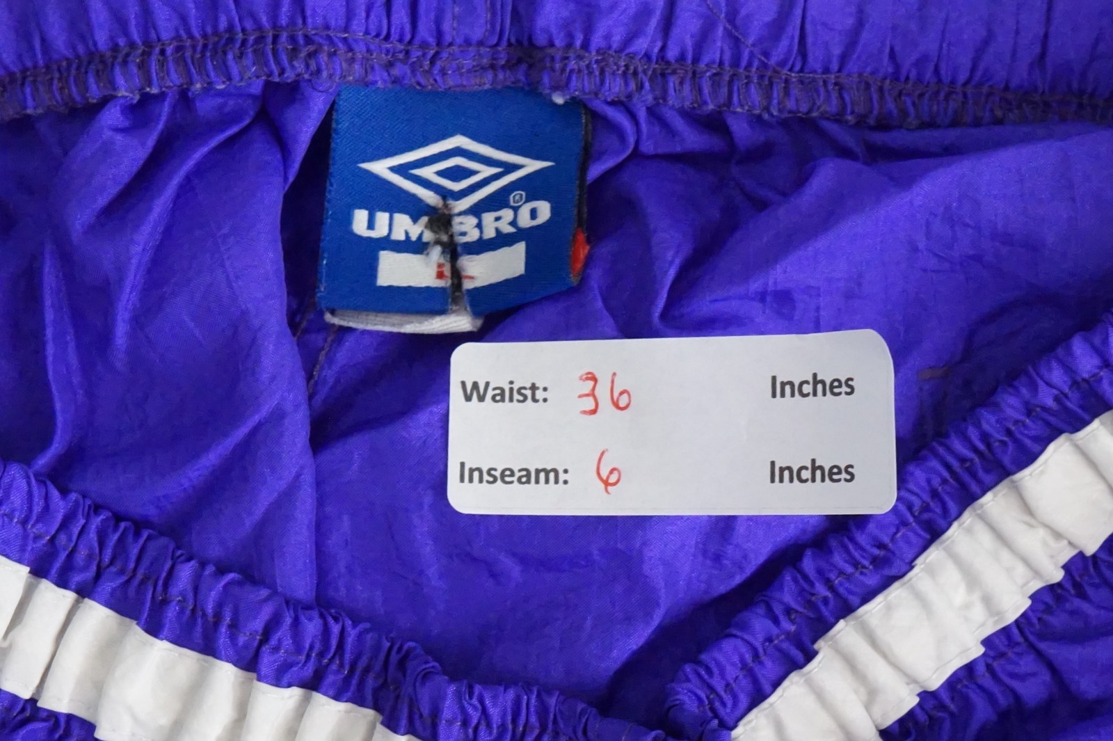 Vintage Umbro Men's Soccer Shorts Nylon Purple Size Large