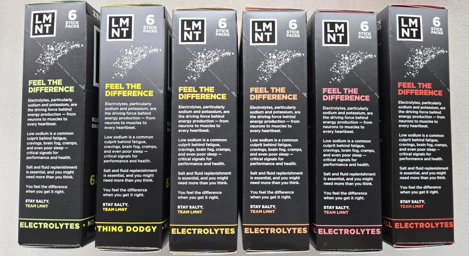 LMNT Zero-Sugar Electrolytes Drink Variety 36 Pack 6 Flavors Non-Caffeinated