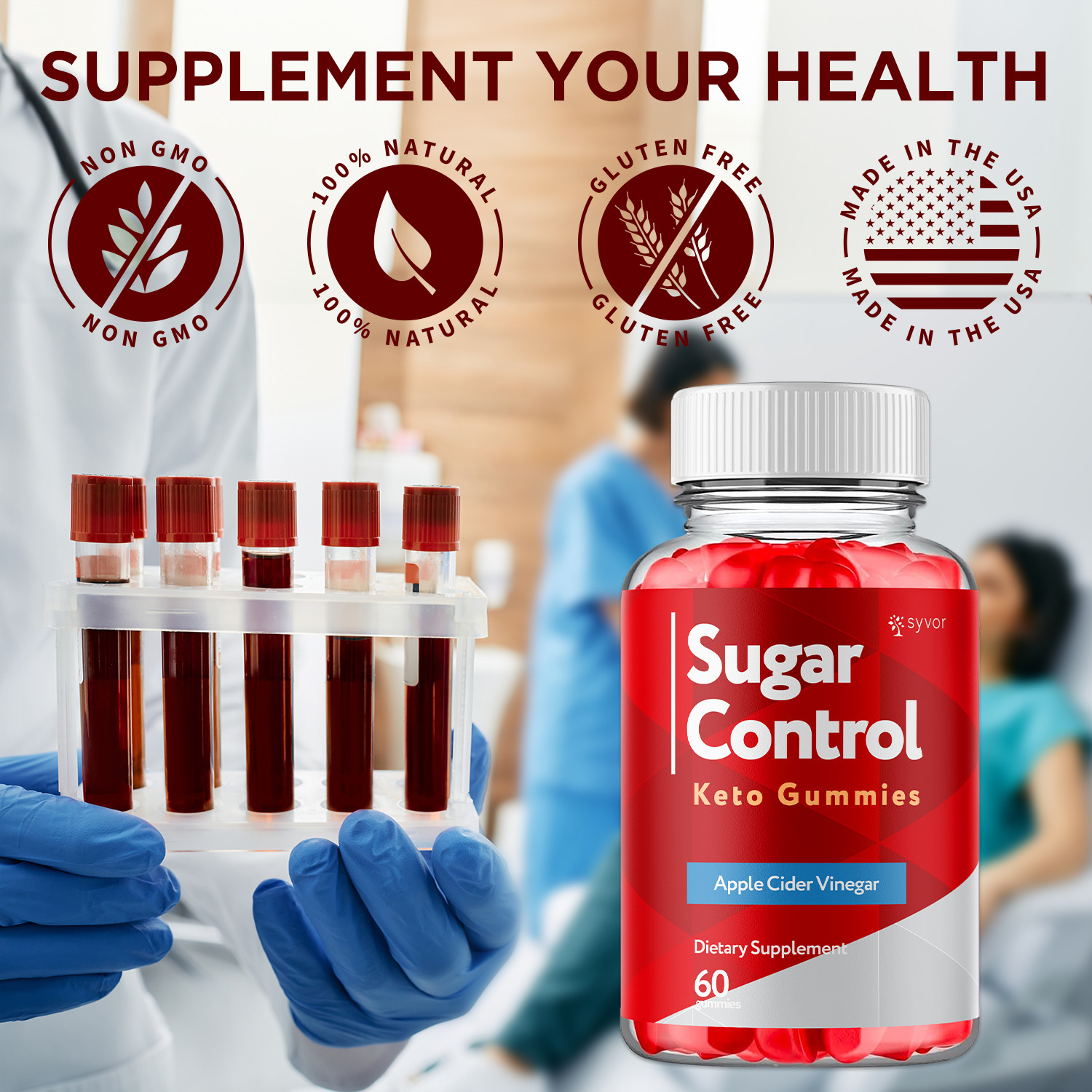 (5 Pack) Sugar Control Keto ACV Gummies 1000MG SugarControl Vitamin 300 Gummies