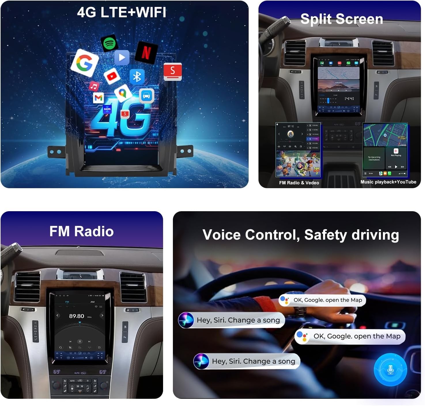 $500 on AMAZON! QLED Cadillac Escalade 2007-2014 9.7" Radio CarPlay Android Auto