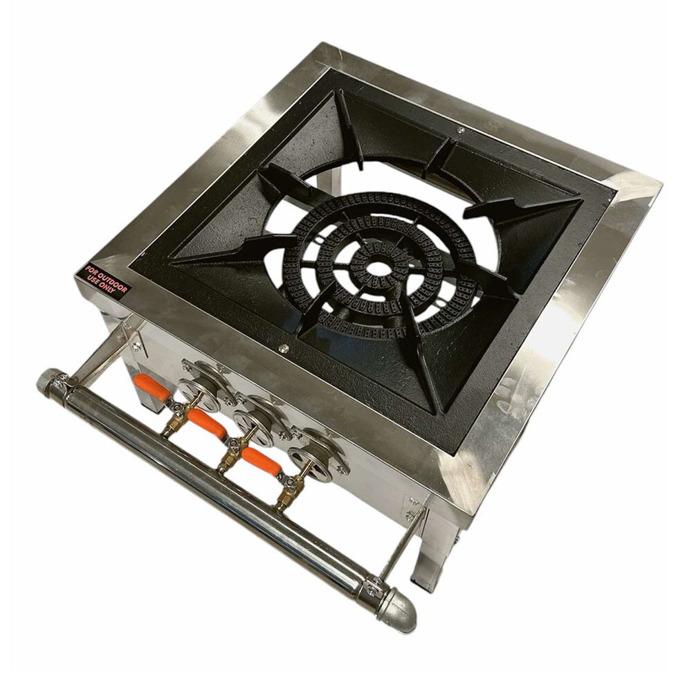 HD Stainless Steel High Pressure Square Propane Stove Burner 150,000 BTU