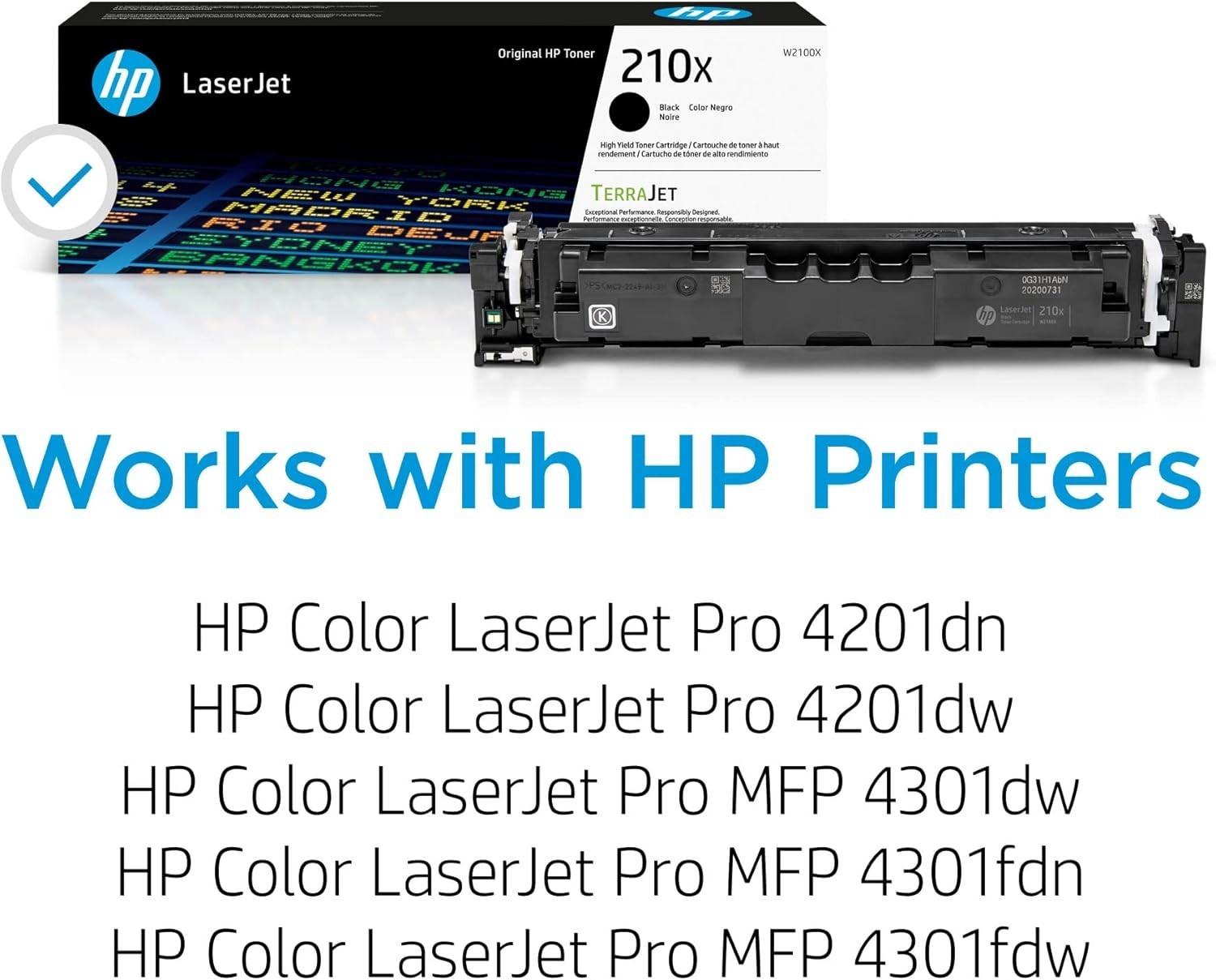 HP 210X Black High-Yield Toner Cartridge | W2100X