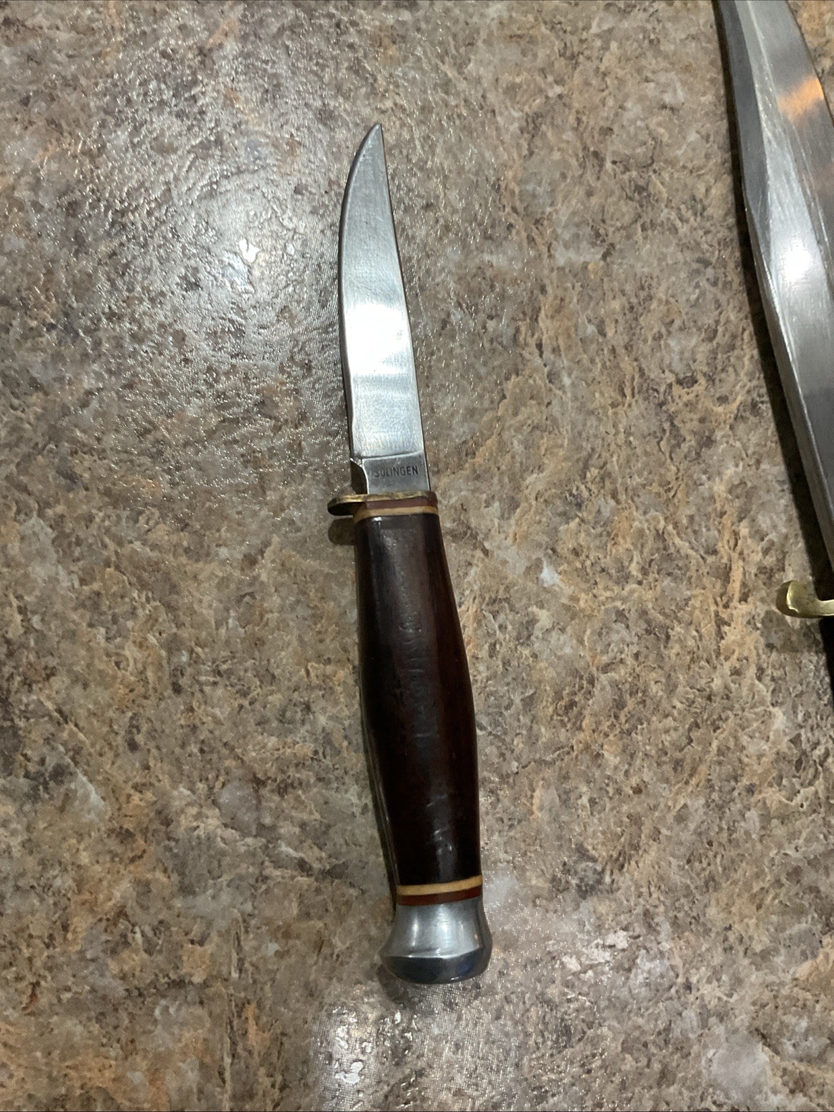 Armeso Piggy Back Solingen Bowie Fixed Blade Knife Used