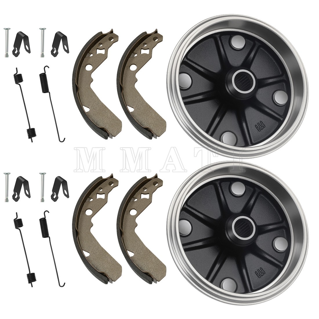 2 X Rear Wheel Brake Drum Hub & Brake Shoes for Kawasaki KAF300 Mule 500 520 550