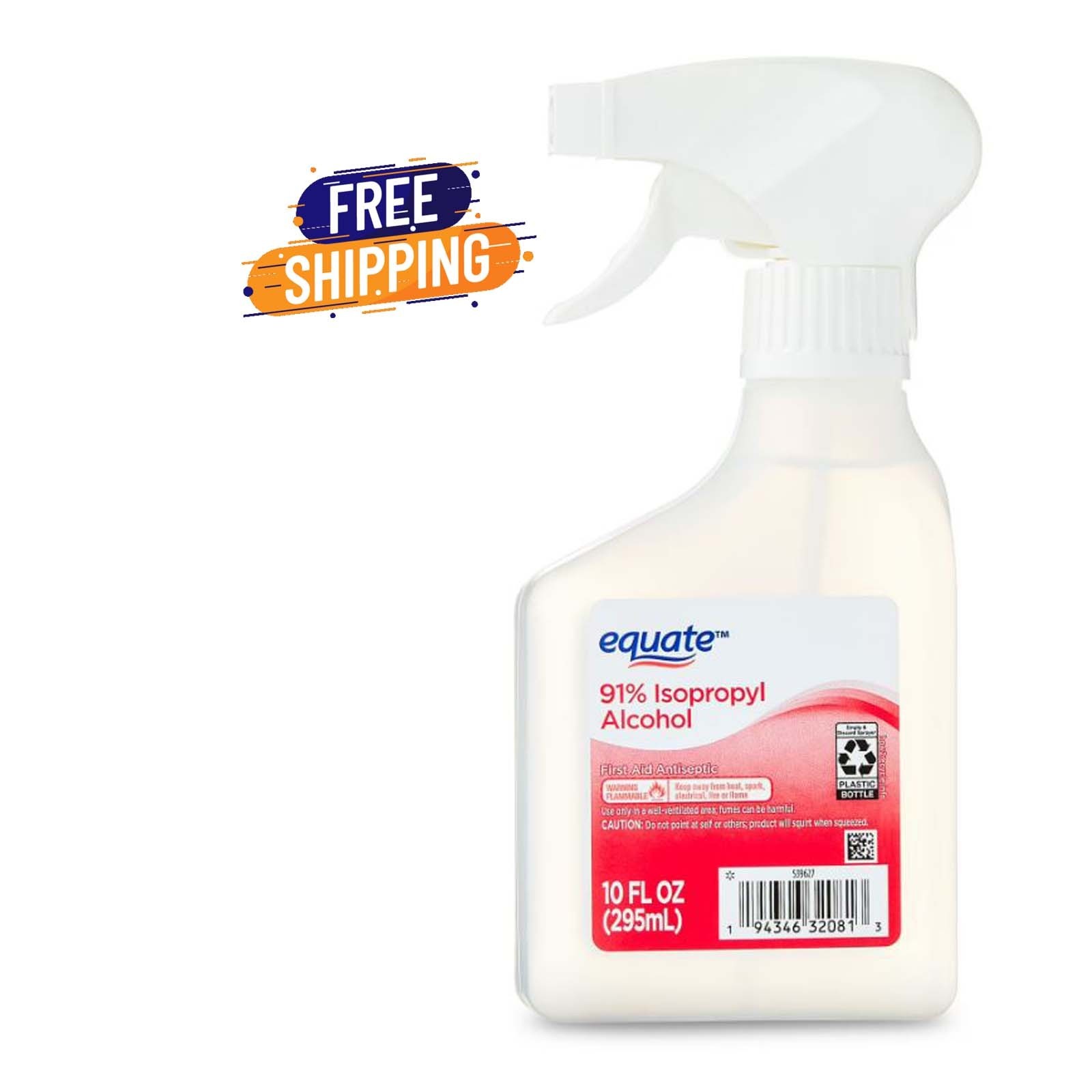 Isopropyl Alcohol First Aid Antiseptic Equate 91%, 10 fl oz