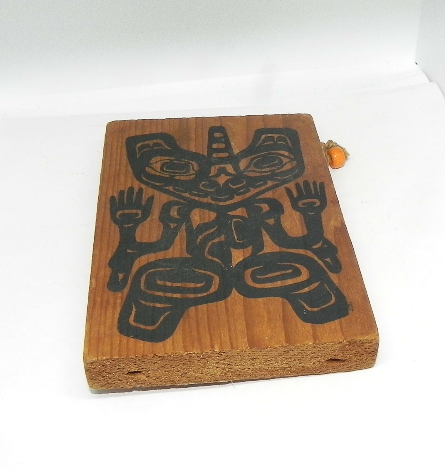 Antique Painted Cedarwood Northwest Coast HAIDA Rattle ESTATE FRESH.