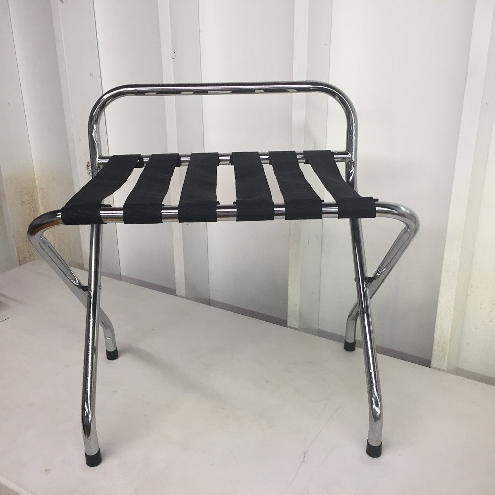 Hotel Luggage Racks Chrome with backs - Pack of (4) Folding - Ex Olympic Village