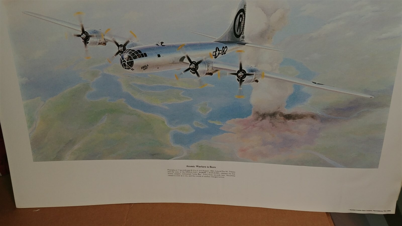 Paul Tibbets-Enola Gay Pilot--signed lithograph. Hiroshima. WWII Japan