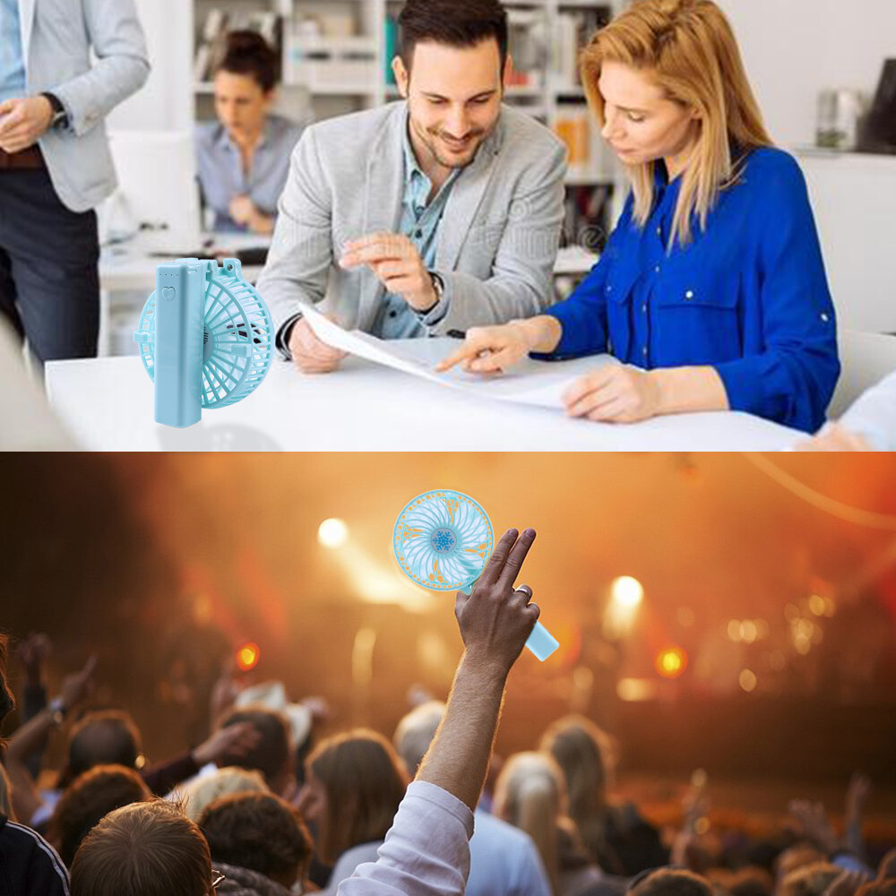 Portable Rechargeable Fan Mini Handy Fan Pocket Size Air Cooler USB w/ Battery