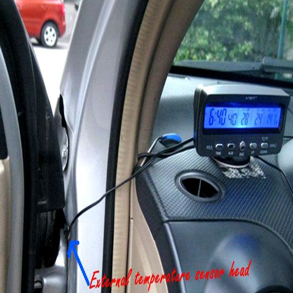 Multifunctional Car Luminous Clock Car Thermometer Voltmeter Temperature Alarm