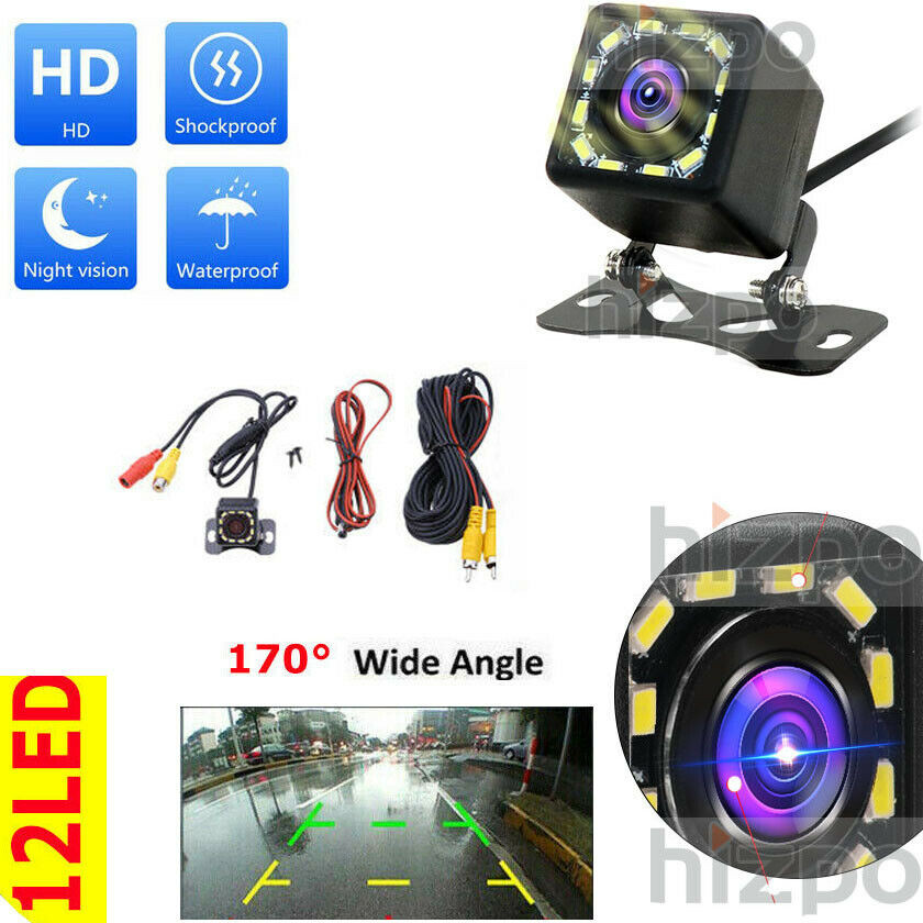 170° Reverse Camera 12 LED Car Waterproof Rear View Parking Camera Night Vision