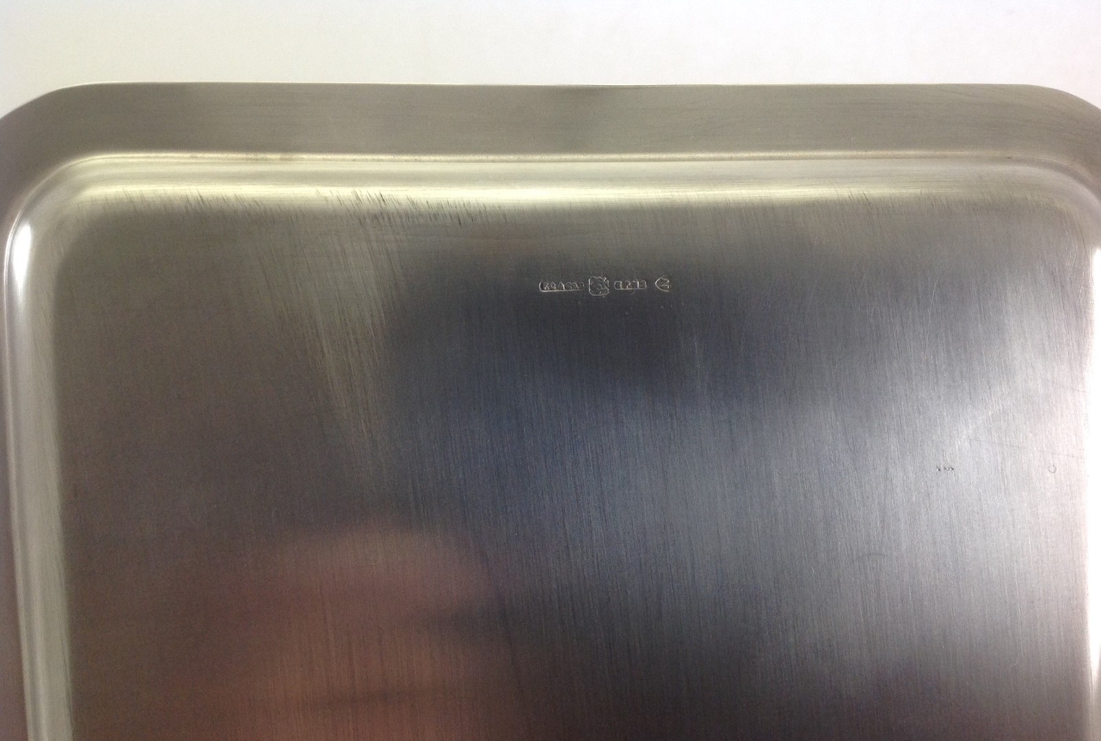 Silver Oblong Coffee Tray , Raw Edge/Plain. 11 in.