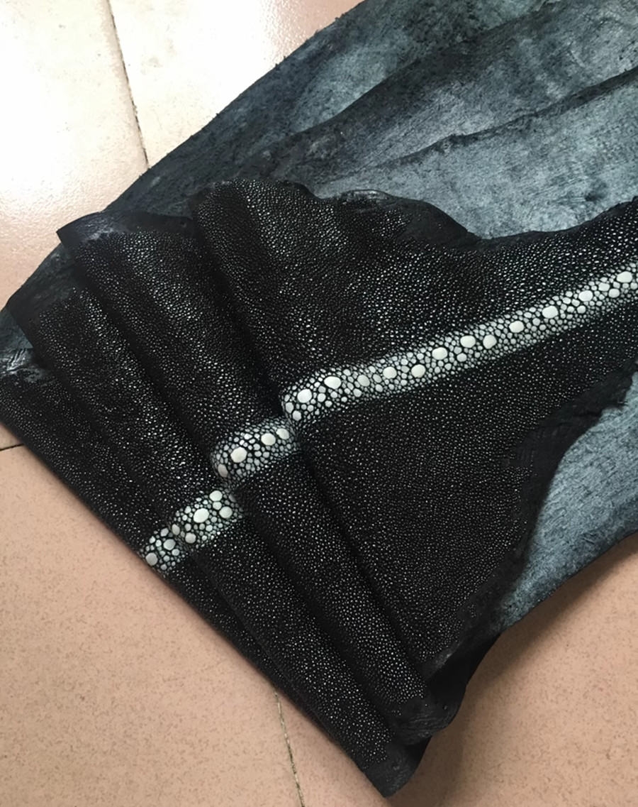 1PCS Unpolished Stingray Shagreen Fish Hide Skin Leather DIY Pelt Various Colors