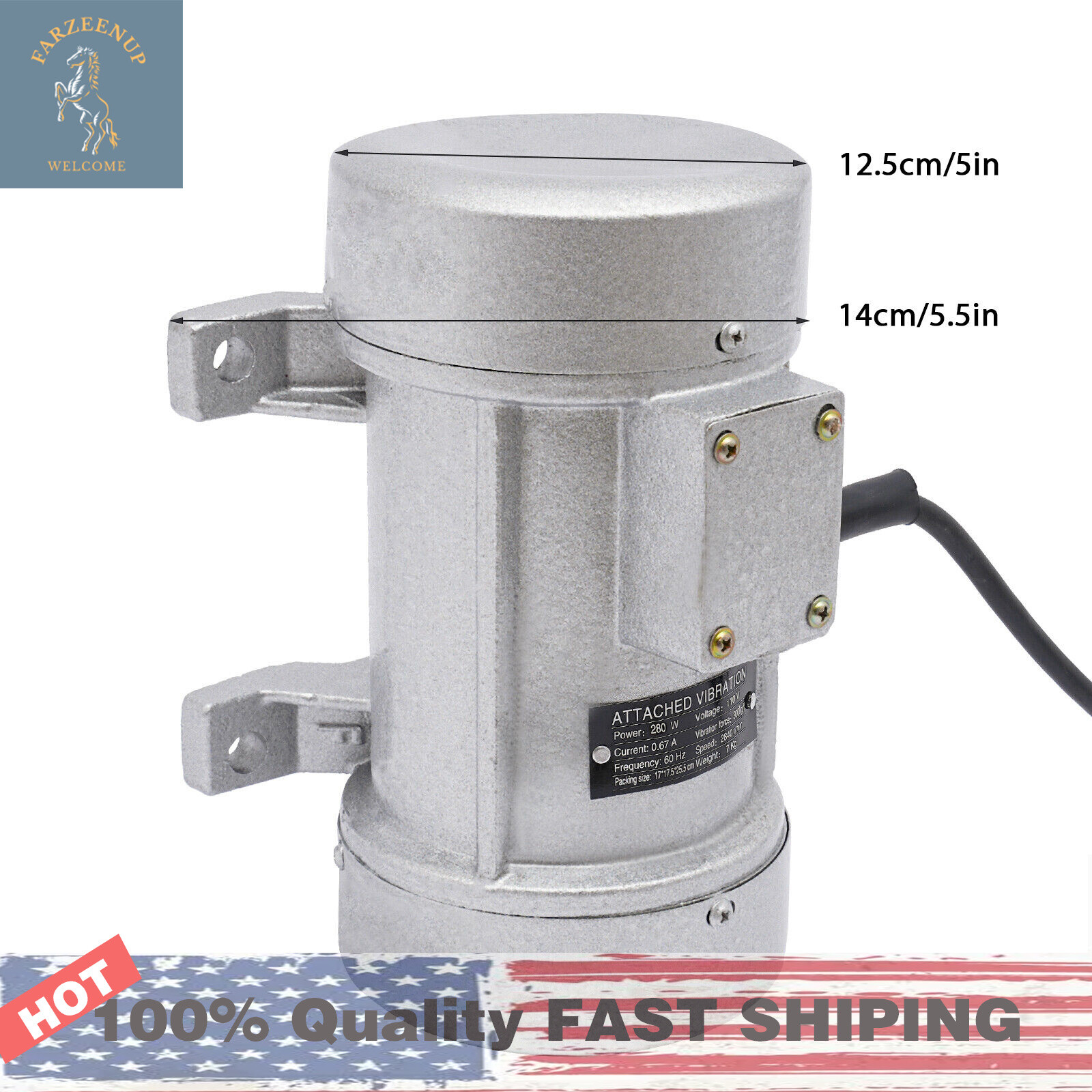 Electric Vibration Motor Concrete Vibrator Industrial Cement Concrete Shaker USA