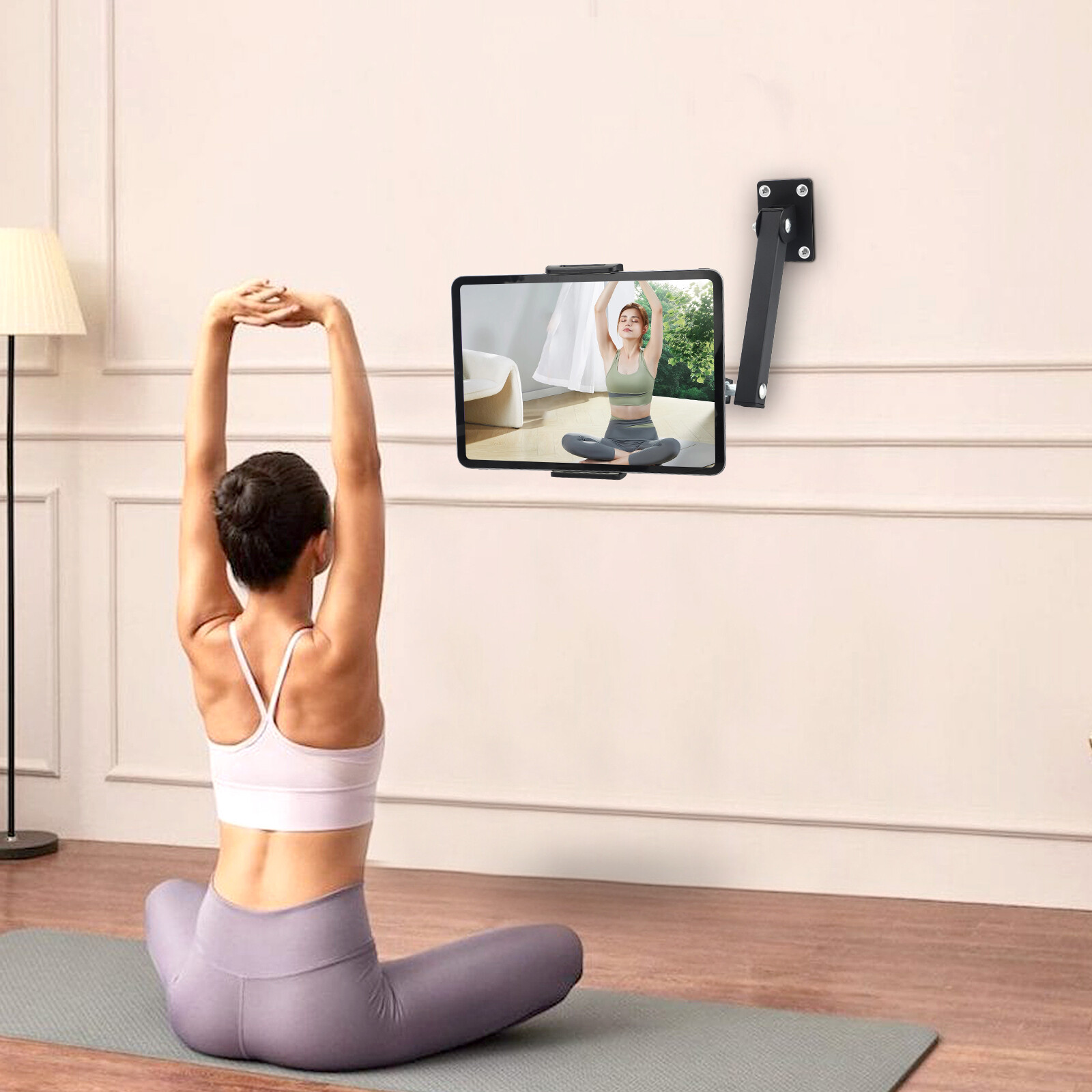 Tablet Phone Wall Mount 360° Rotating Foldable Holder for 4.7-13" iPad iPhone