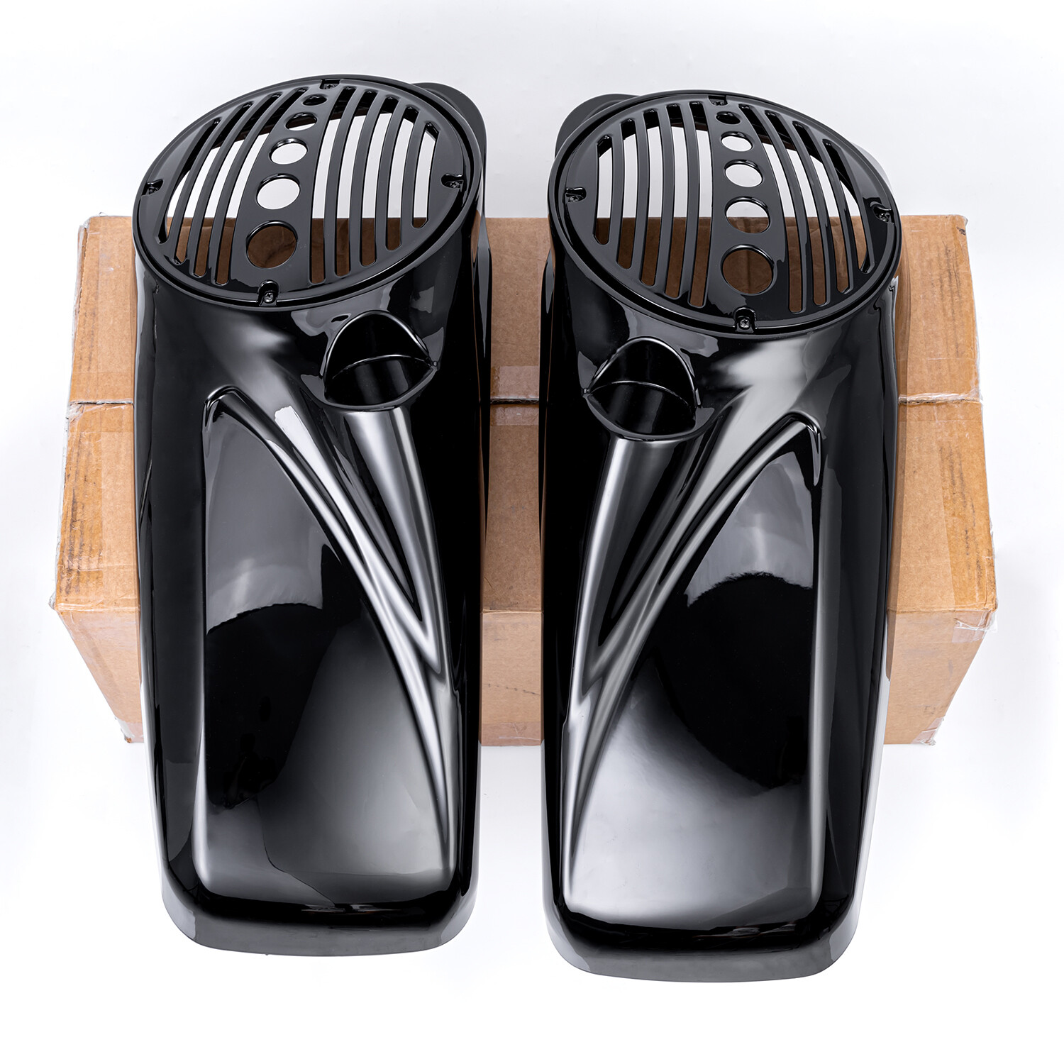 8inch Speaker Saddlebag Lids w/ Tweeter port For 14+ Harley Road King Road Glide