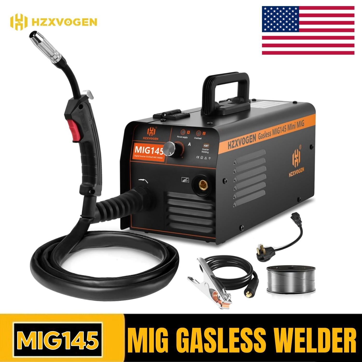 145Amp Mini MIG Welder MIG Welding Machine Gasless Flux Core Weld Iron 110V/220V