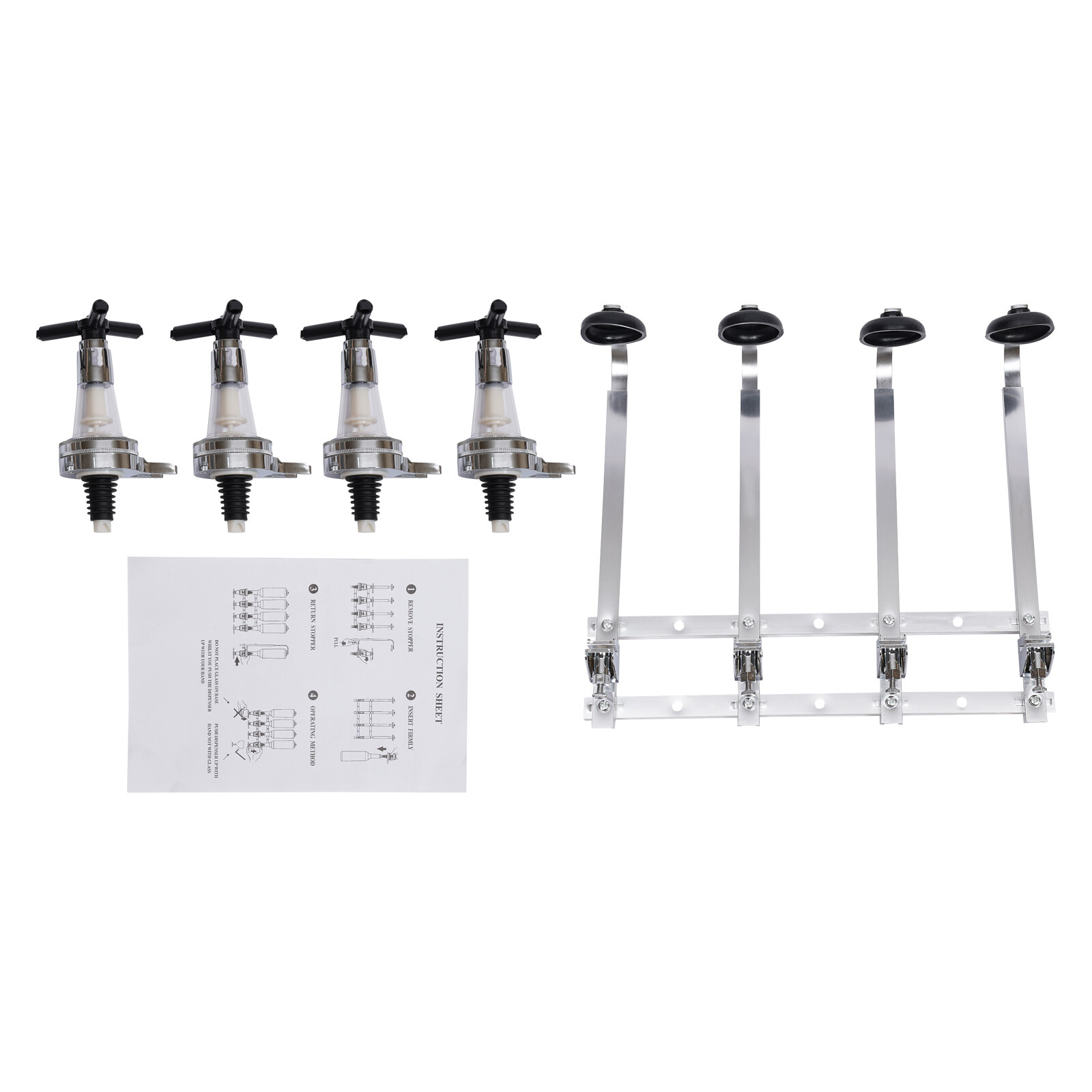 4/ 6 Bottle Wall Mounted Bar Beverage Liquor Dispenser Rack Holder Alcohol Drink