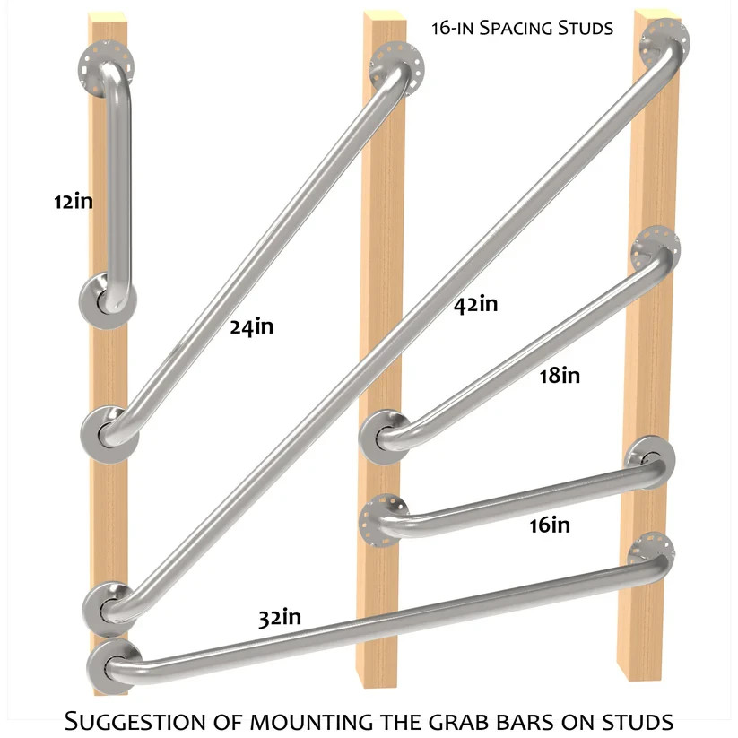 16 inch Bathroom Grab Bar 304 Stainless Steel 500lbs Loading Oil Rubbed Bronze