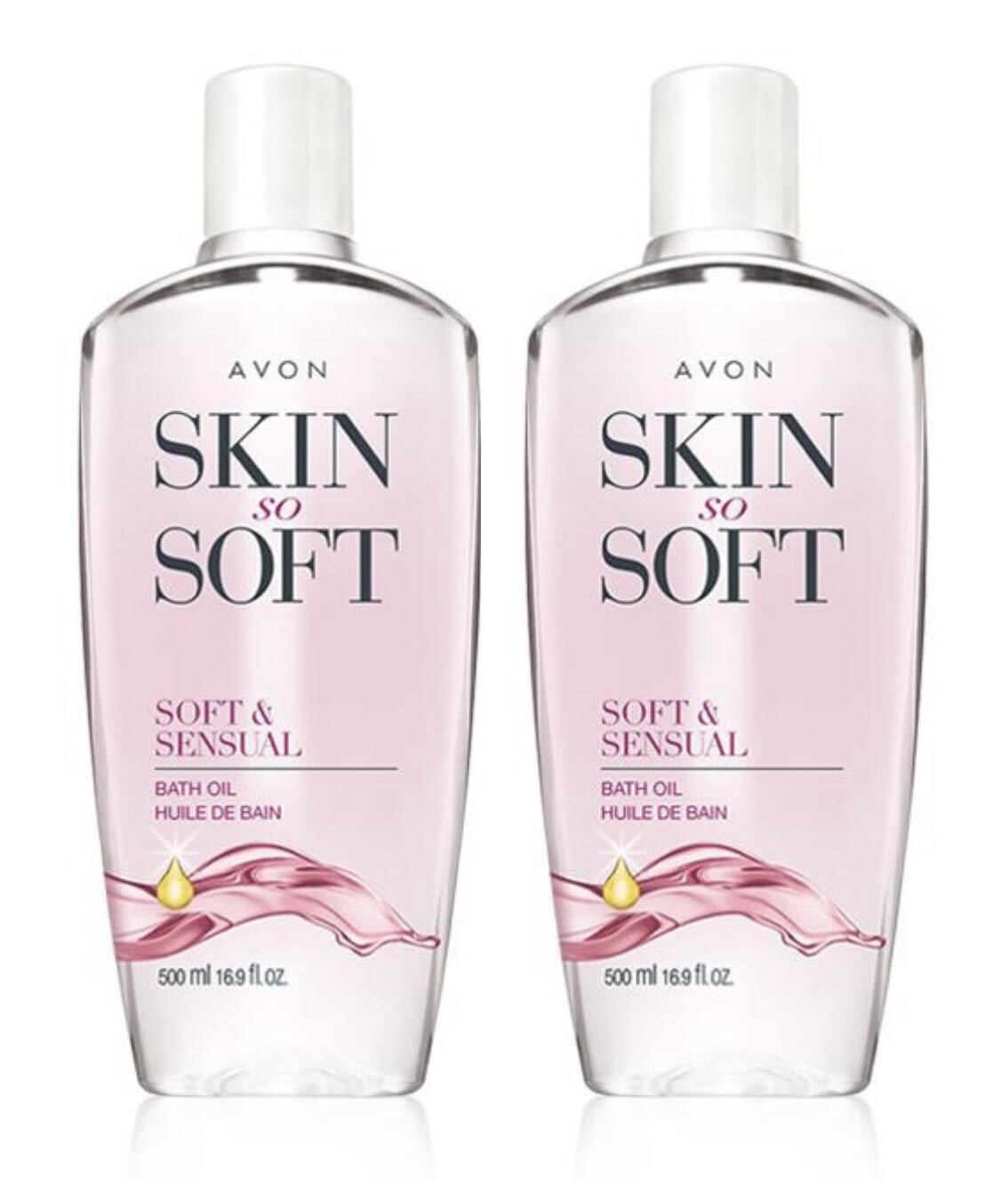 Avon skin so soft Soft & Sensual Bath Oil 16.9 fl.oz. lot 2 bottles