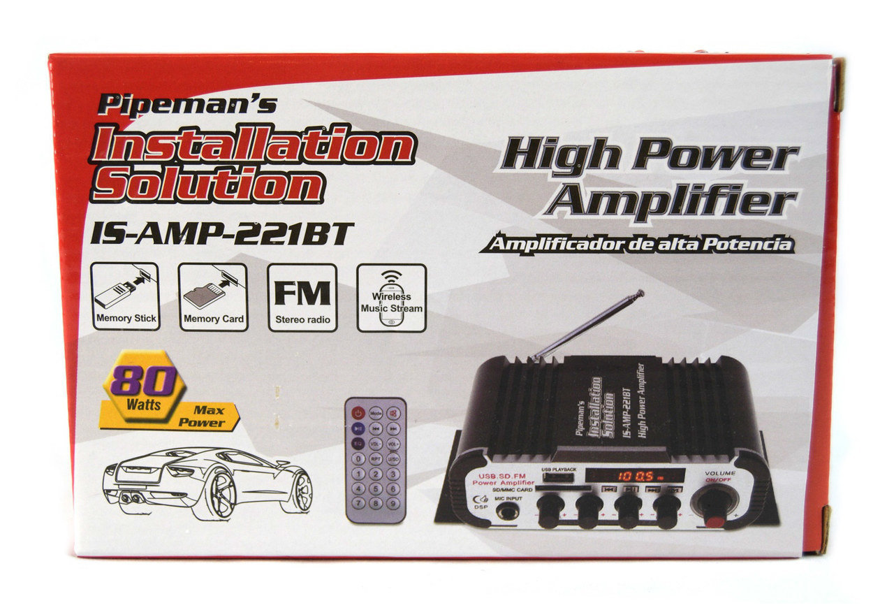 Stereo Amplifier for Car Motorcycle Boat Bar Bluetooth USB SD Card MP3FM Radio